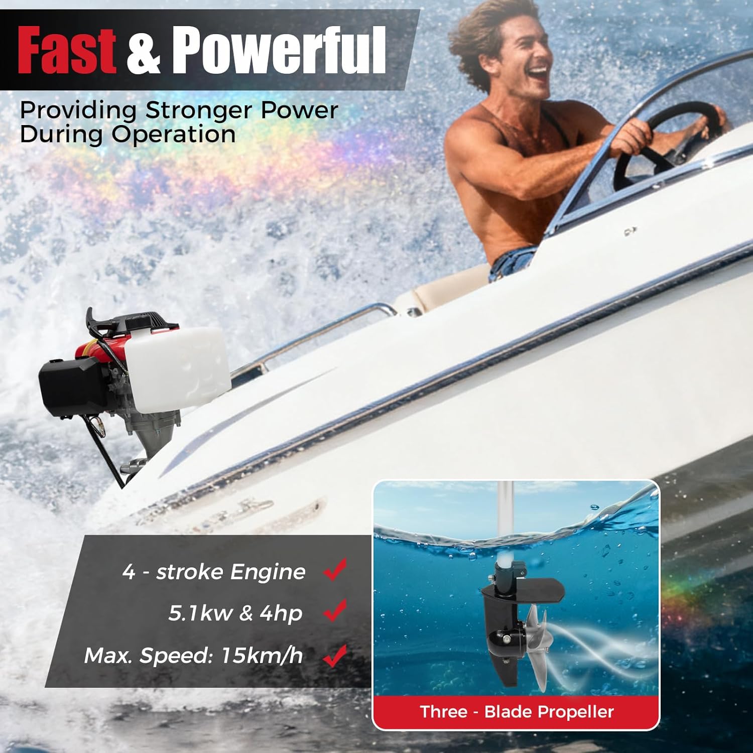 Moteur hors-bord 4HP, moteur m - Fishing Boat Outboard Motor avis et prix